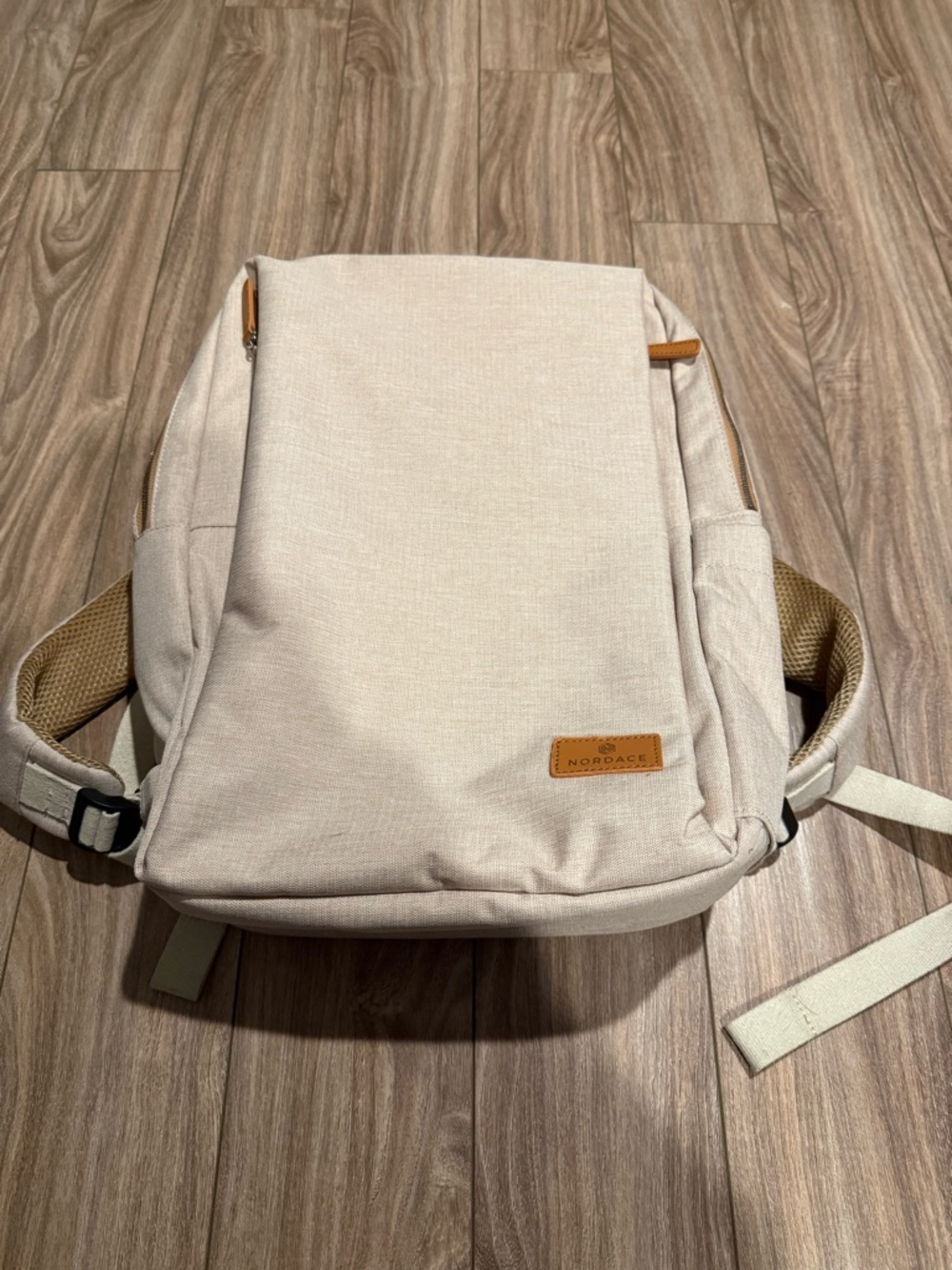Nordace Cream Sienna Smart Backpack with Tan Accents - Picture 2 of 7